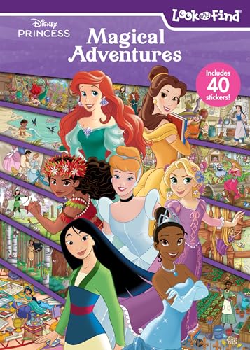 Disney Princess Cinderella, Belle, Moana, and More! - Magical Adventures Look and Find Activity Book - PI Kids