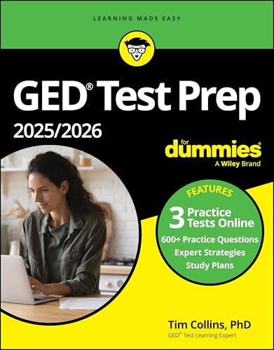 GED Test Prep 2025/2026 For Dummies: Book + 3 Practice Tests Online (For Dummies (Career/Education))