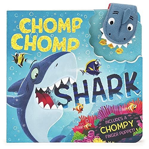Chomp Chomp Shark Finger Puppet Board Book Ages 2-5; Includes Detachable Plush Finger Puppet For Playtime