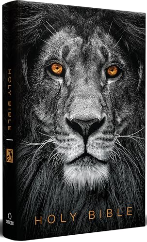 KJV Holy Bible, Large Print, Handy Size format, Hardcover, Lion of Judah, Ribbon Marker, and Red Letter