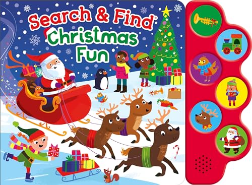 Search & Find: Christmas Fun Sound Book - Search for Santa Claus, Elves, Snowmen, Reindeer, and More, Ages 2 and Up - 6-Button Sound Book