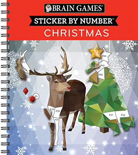 Brain Games - Sticker by Number: Christmas (Geometric Stickers)