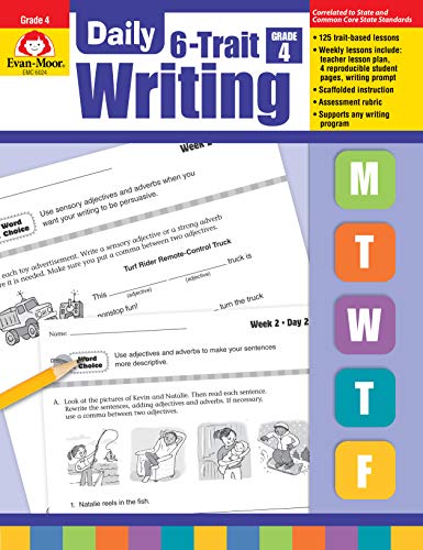 Evan-Moor Daily Math Practice, Grade 4 - Teacher's Edition, 36 Weeks of Math Activities for Fourth Graders (Daily 6 Trait Writing)
