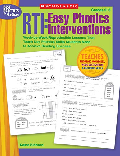RTI: Easy Phonics Interventions: Week-by-Week Reproducible Lessons That Teach Key Phonics Skills Students Need to Achieve Reading Success