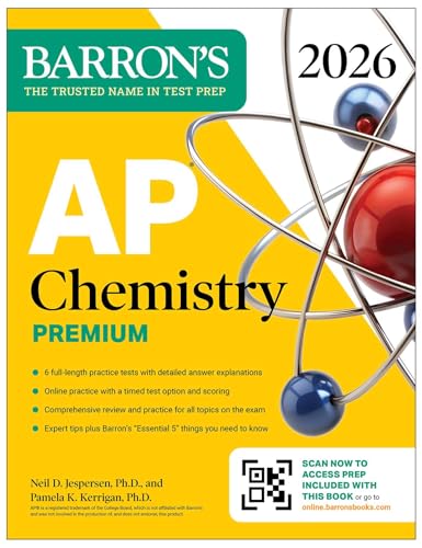 AP Chemistry Premium, 2026: Prep Book with 6 Practice Tests + Comprehensive Review + Online Practice (Barron's AP Prep)