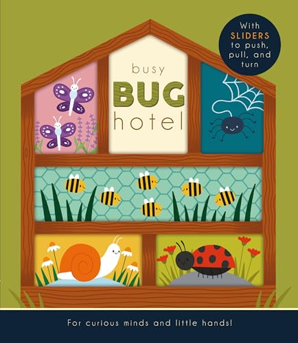 Busy Bug Hotel (Happy Fox Books) Sturdy Board Book for Kids Ages 3-6 - Interactive Sliders to Make Bugs Wiggle, Hop, and Fly