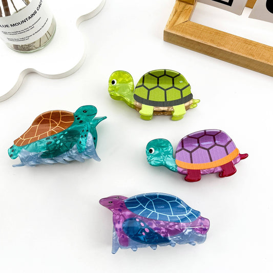 mildstyles: Cartoon Marine Life Sea Turtle Acrylic Hair Claw Clip