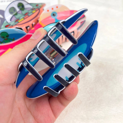 mildstyles: UFO Cartoon anime alien spaceship hair claw clip