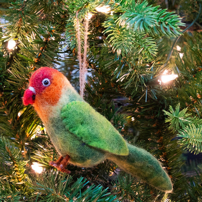 The Winding Road: Felt Parrot Ornament