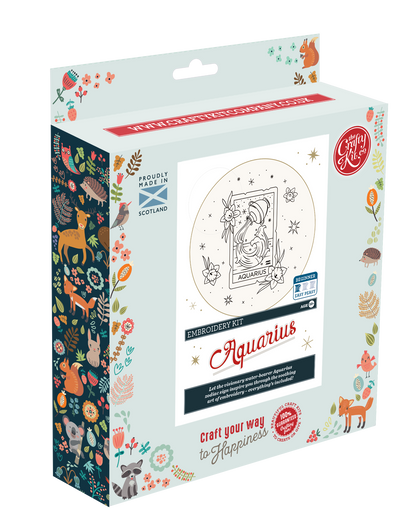 The Crafty Kit Company: Signs of Zodiac - Aquarius Embroidery Kit