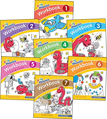 Jolly Phonics Workbooks 1-7 in Print Letters