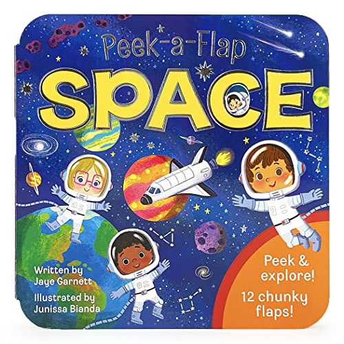 Peek-a-Flap Space Children's Lift-a-Flap Board Book - Planets, Solar System, Outer Space, Rockets & More