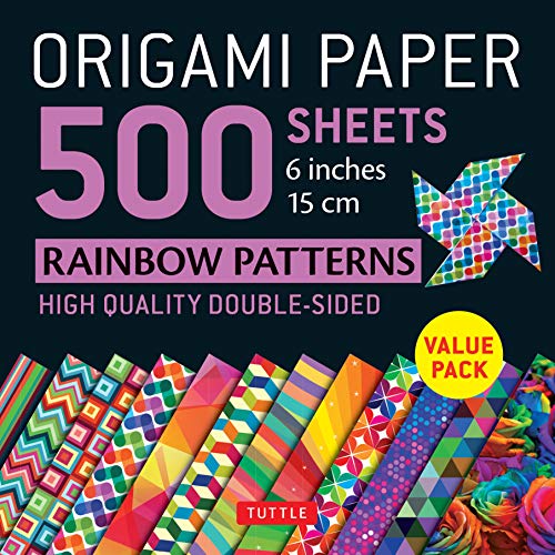 Origami Paper 500 sheets Rainbow Patterns 6' (15 cm): Tuttle Origami Paper: High-Quality Double-Sided Origami Sheets Printed with 12 Different Designs (Instructions for 6 Projects Included)