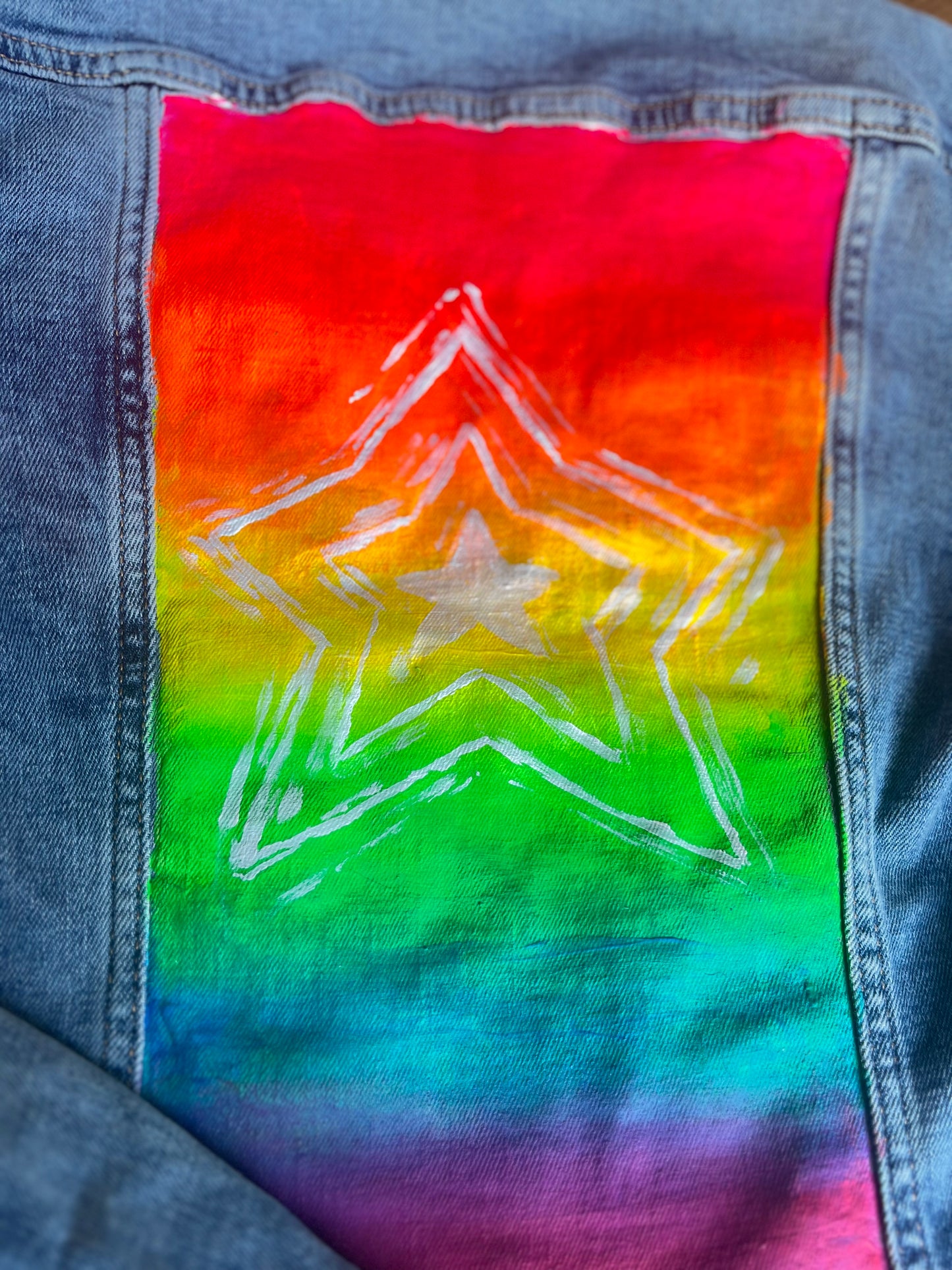 PRIDE DENIM JACKET RAINBOW OMBRÉ