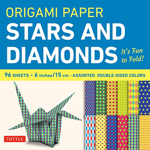 Origami Paper 96 sheets - Stars and Diamonds 6 inch (15 cm): Tuttle Origami Paper: Origami Sheets Printed with 12 Different Patterns: Instructions for 6 Projects Included