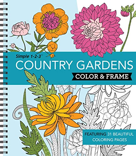 Color & Frame - Country Gardens (Adult Coloring Book)