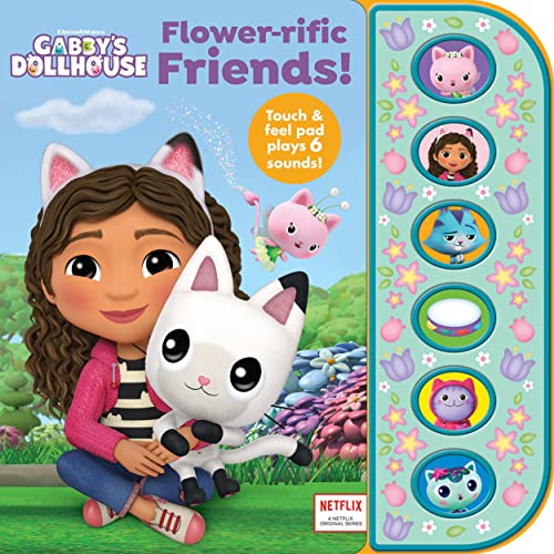 Gabby’s Dollhouse - Flower-rific Friends! - Touch & Feel Textured Sound Pad for Tactile Play - PI Kids