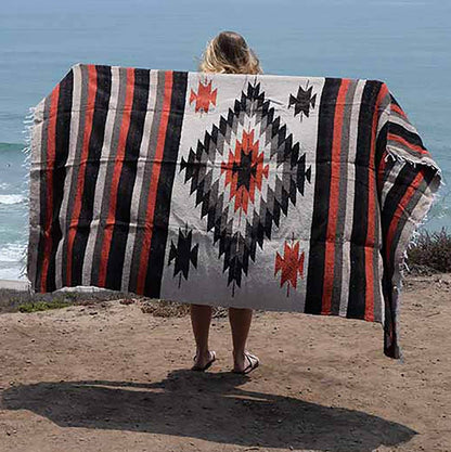 West Path: Tan Mexican Diamond Yoga Blanket