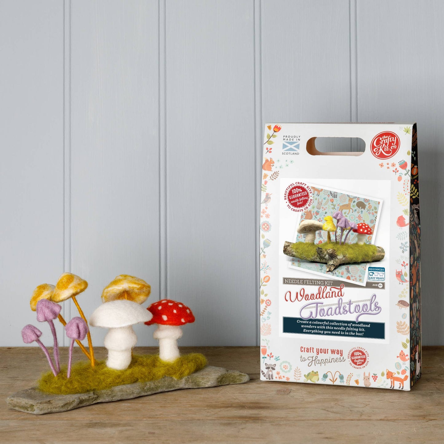 The Crafty Kit Company: Woodland Toadstools Needle Felting Craft Kit