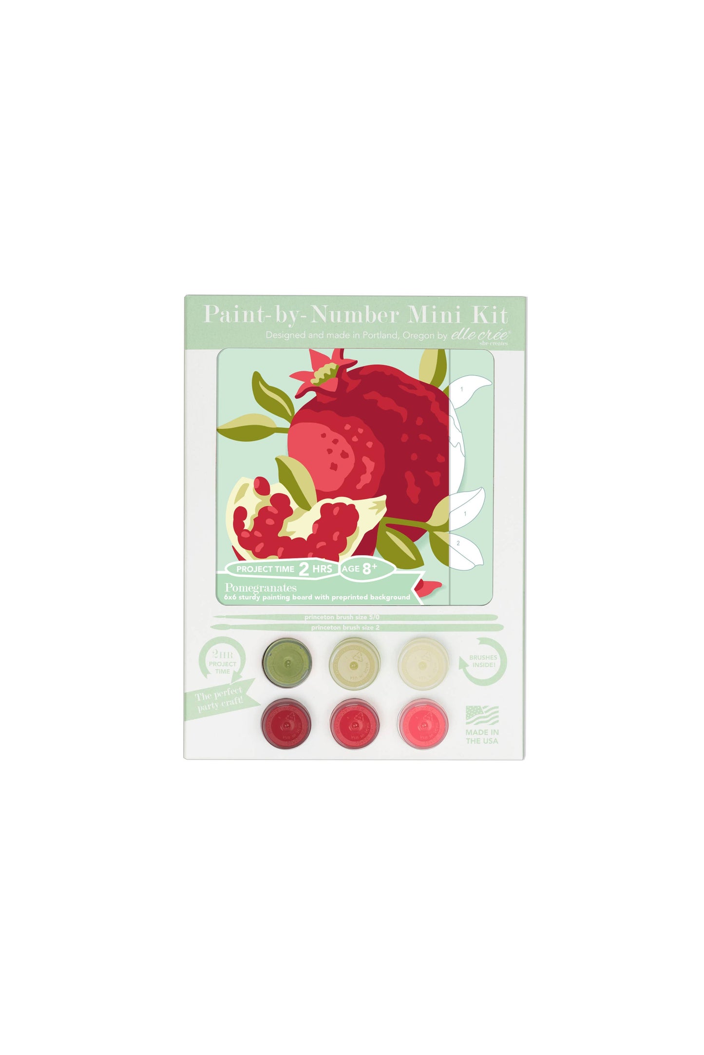 Elle Crée (She Creates): Pomegranates MINI Paint-by-Number Kit