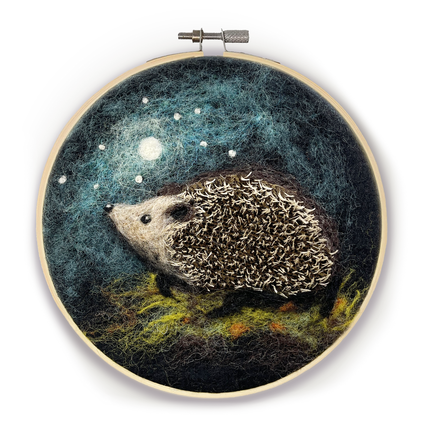 The Crafty Kit Company: Hedgehog in a Hoop Needle Felting Craft Kit