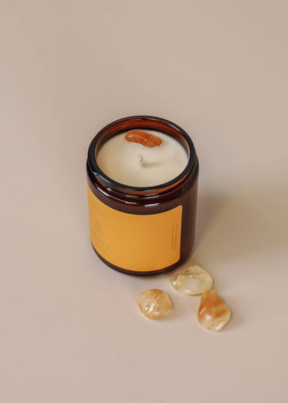 JaxKelly: 9oz Amber Crystal Candles - Citrine - Success