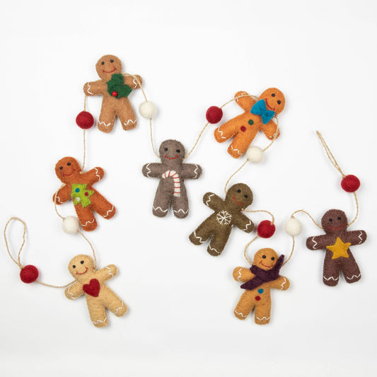 The Winding Road: Christmas Decor Felt Gingerbread Man Garland