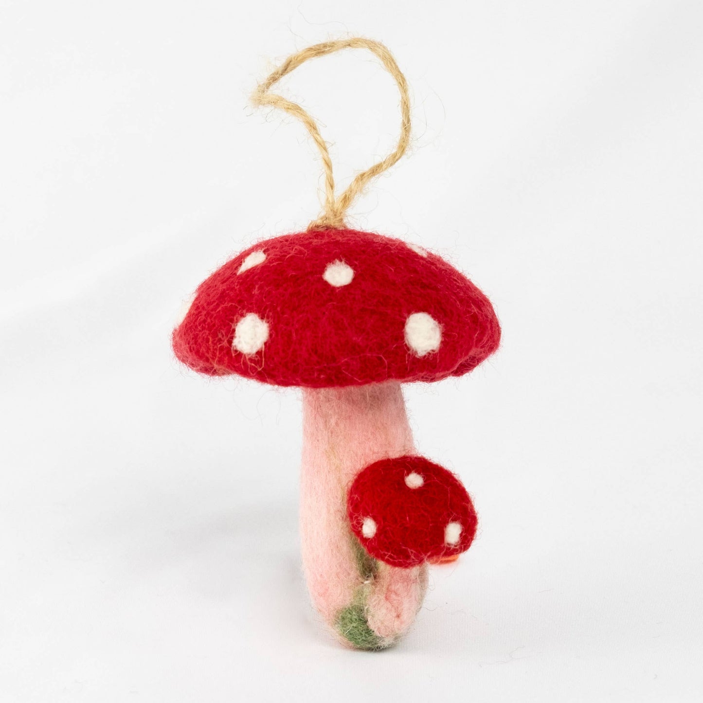 The Winding Road: Felt Spotted Mushroom Ornament