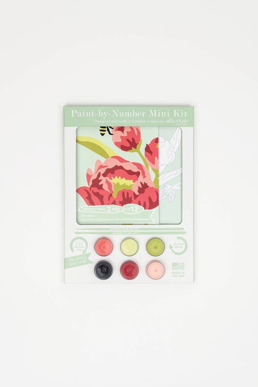 Elle Crée (She Creates): Peonies MINI Paint-by-Number Kit