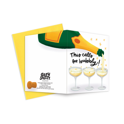 Grey Street Paper: This Calls For Bubbly Congratulations Greeting Card