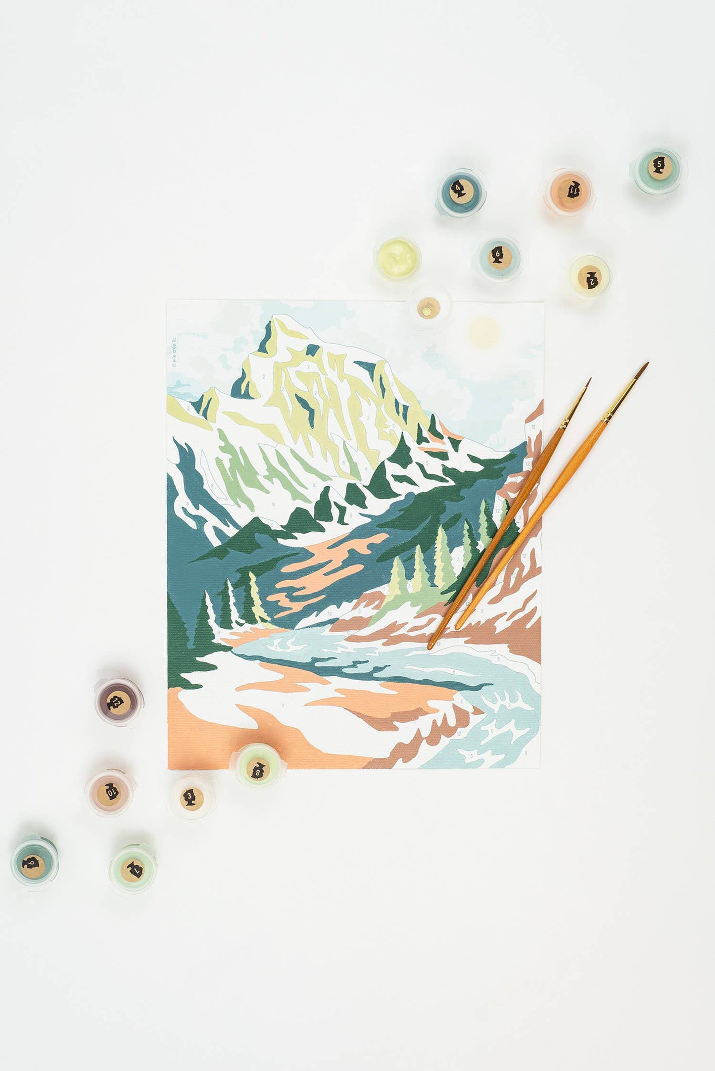 Elle Crée (She Creates): Mountainscape Paint-by-Number Kit