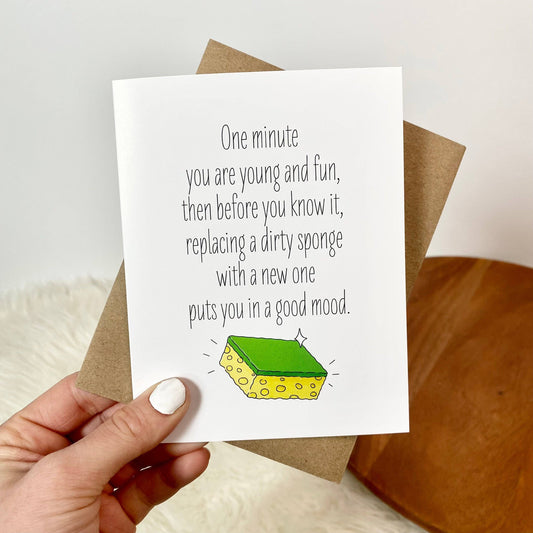 Big Moods: Replacing Dirty Sponge Funny Birthday Cards