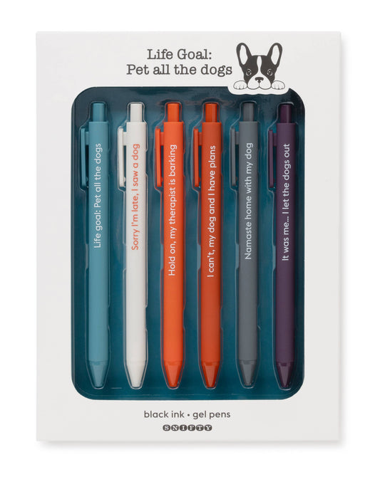 SNIFTY: LIFE GOAL PET ALL THE DOGS QUOTABLE PEN SET