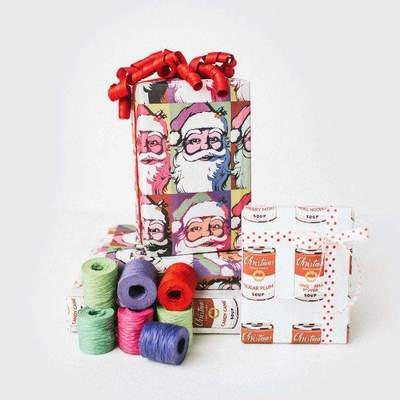 Wrappily Eco Gift Wrap Co.: Warhol Santa Double-sided Eco Wrapping Paper