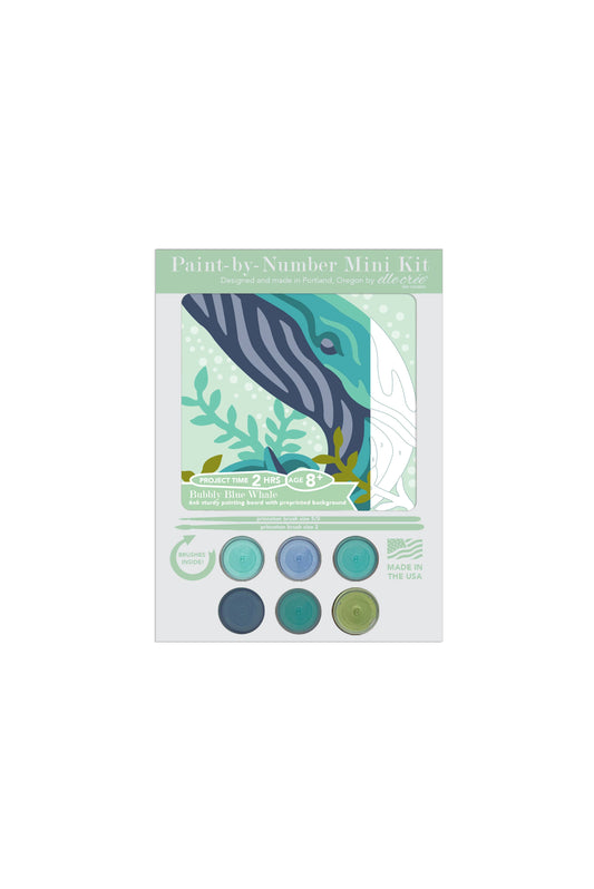 Elle Crée (She Creates): KIDS MINI Bubbly Blue Whale Paint-by-Number Kit