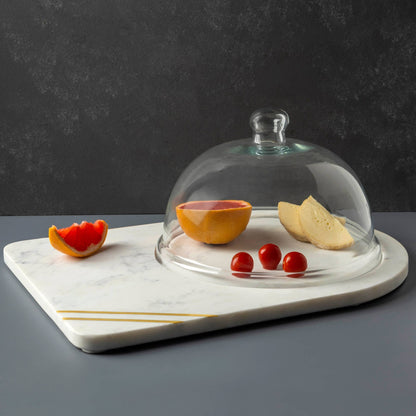 Gauri Kohli: Bavaria Marble Cheese Board with Glass Cloche