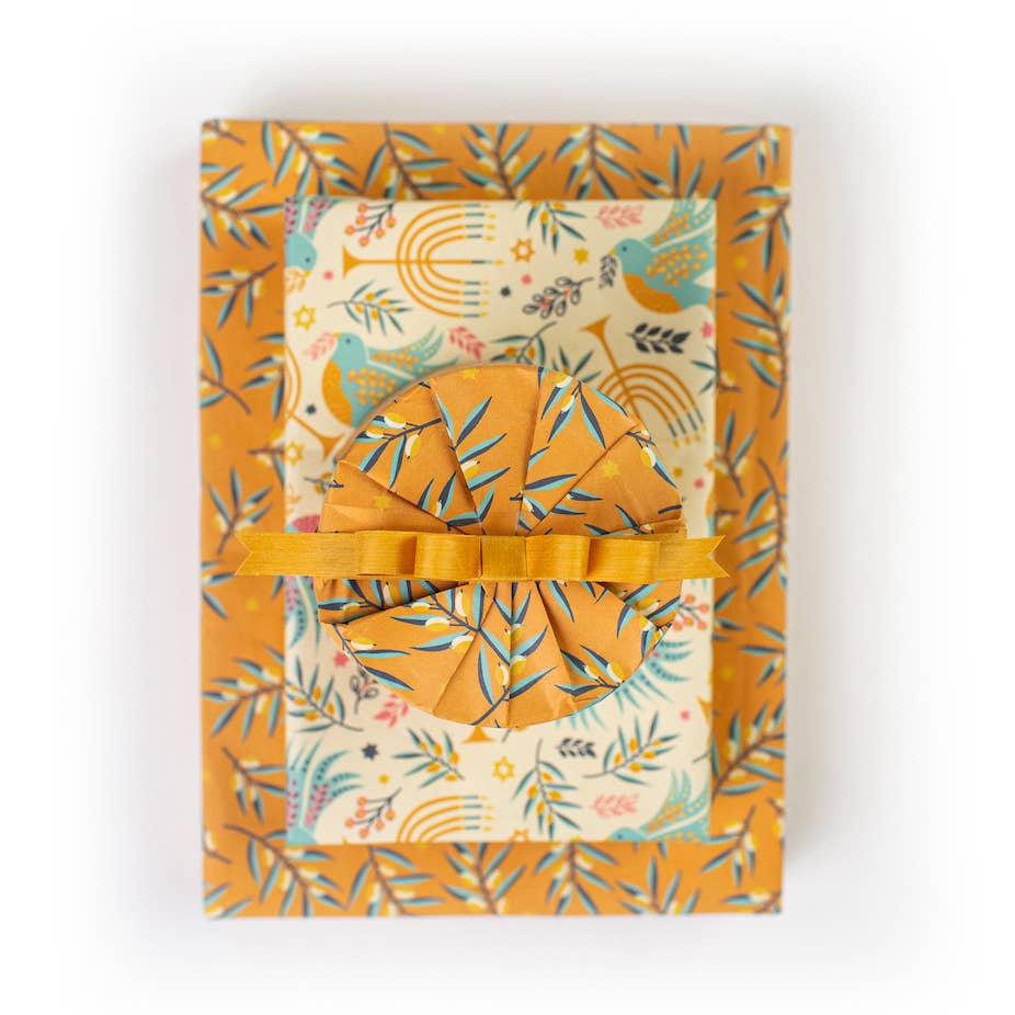 Wrappily Eco Gift Wrap Co.: Hanukkah  Doves Double-sided Eco Wrapping Paper