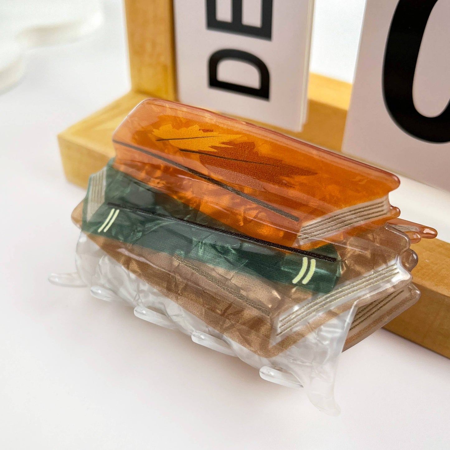 mildstyles: Book Print Acrylic Hair Claw Clip