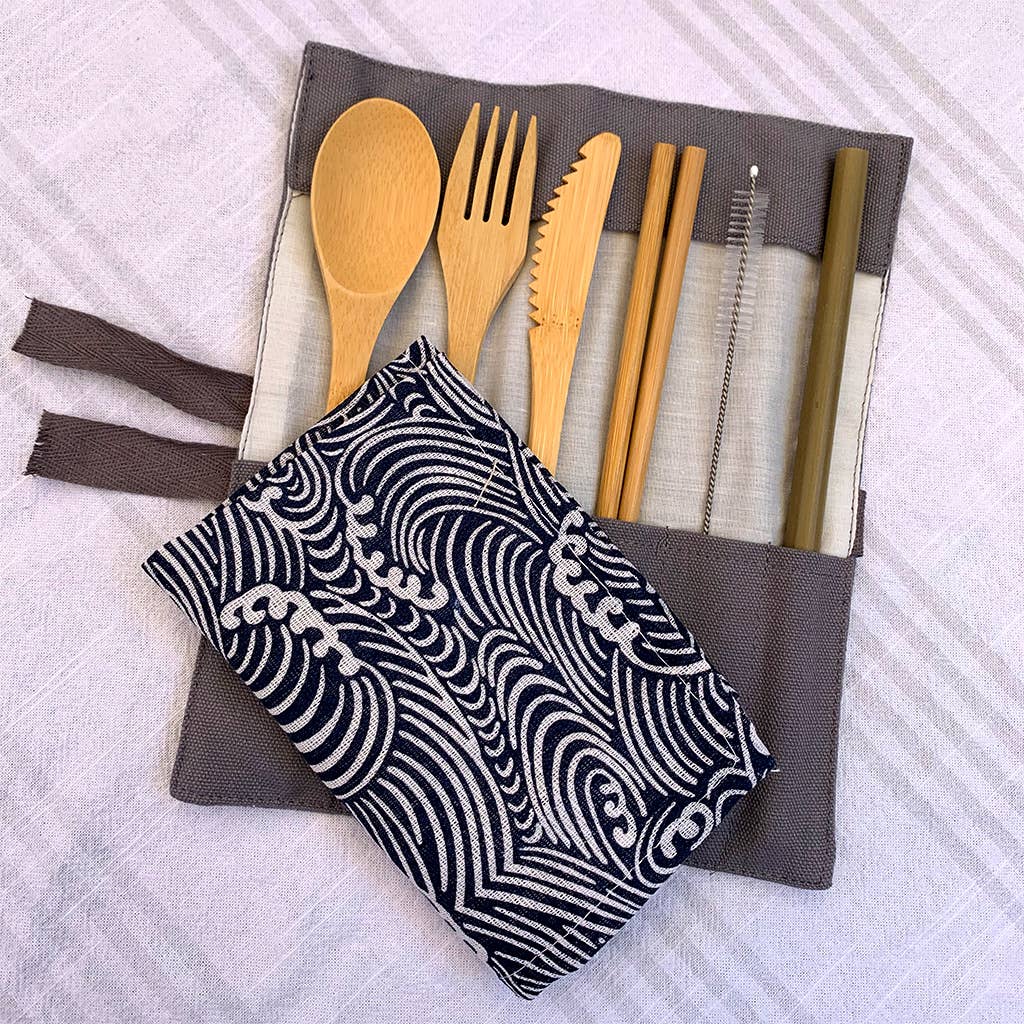 GUUD Brand Products - GUUD Brand Bamboo 6-piece Reusable Cutlery With Cotton Wrap