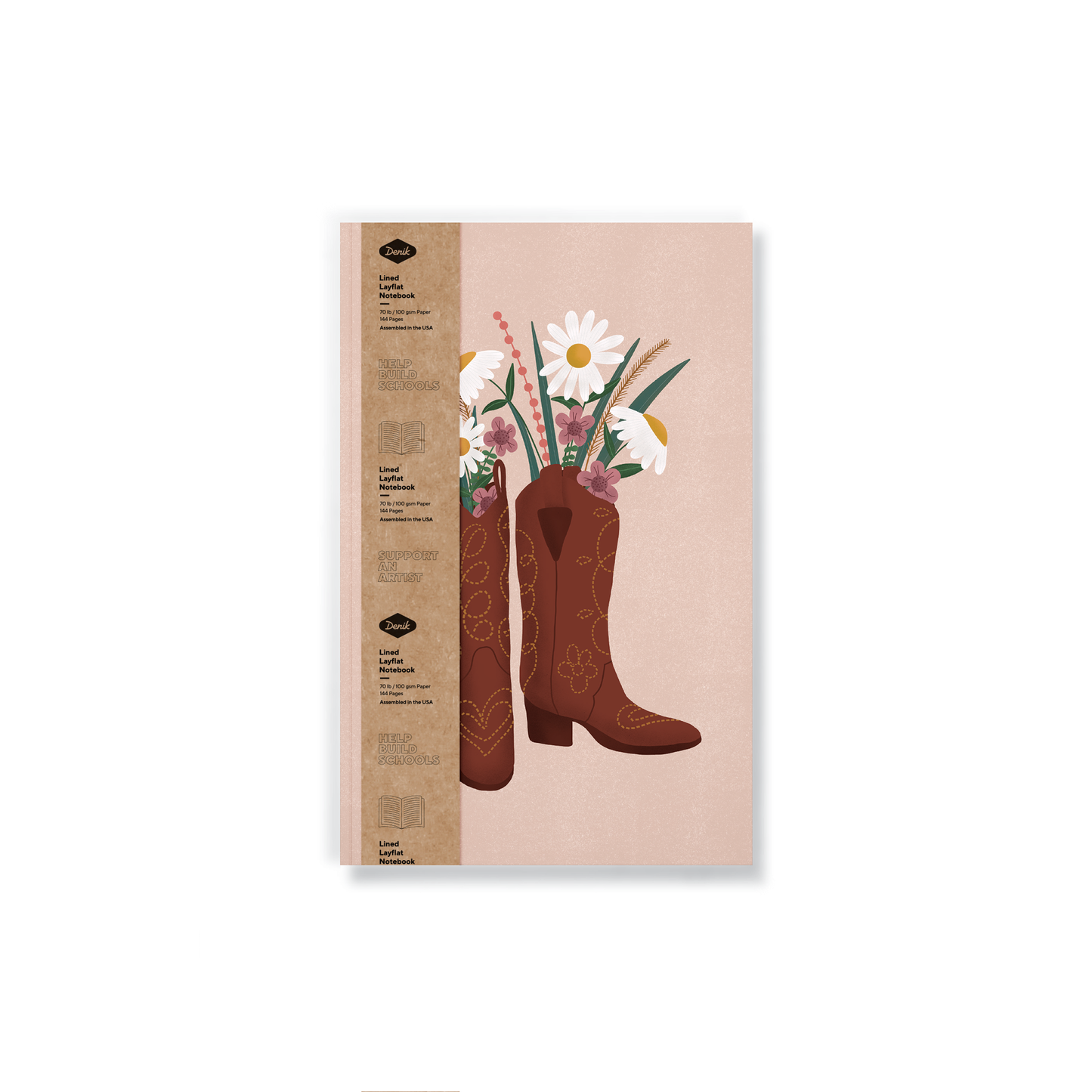 Denik: Boots & Flowers Classic Layflat Notebook