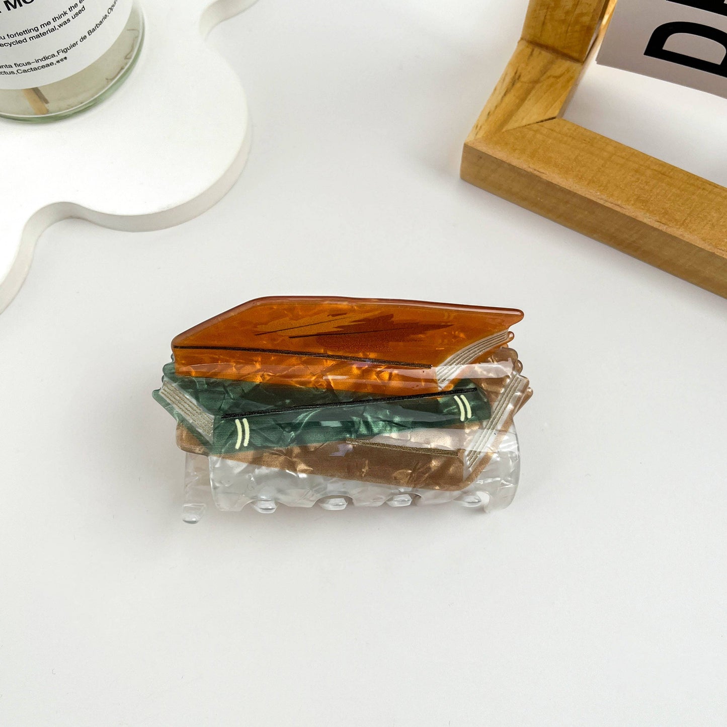 mildstyles: Book Print Acrylic Hair Claw Clip