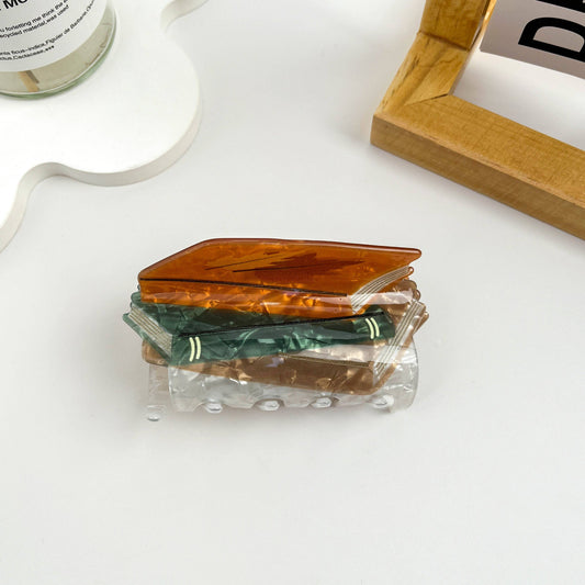 mildstyles: Book Print Acrylic Hair Claw Clip