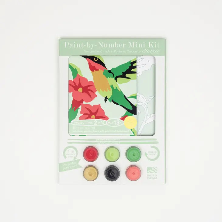 Elle Crée (She Creates): Kids Mini Himmingbird Paint-By-Number Kit