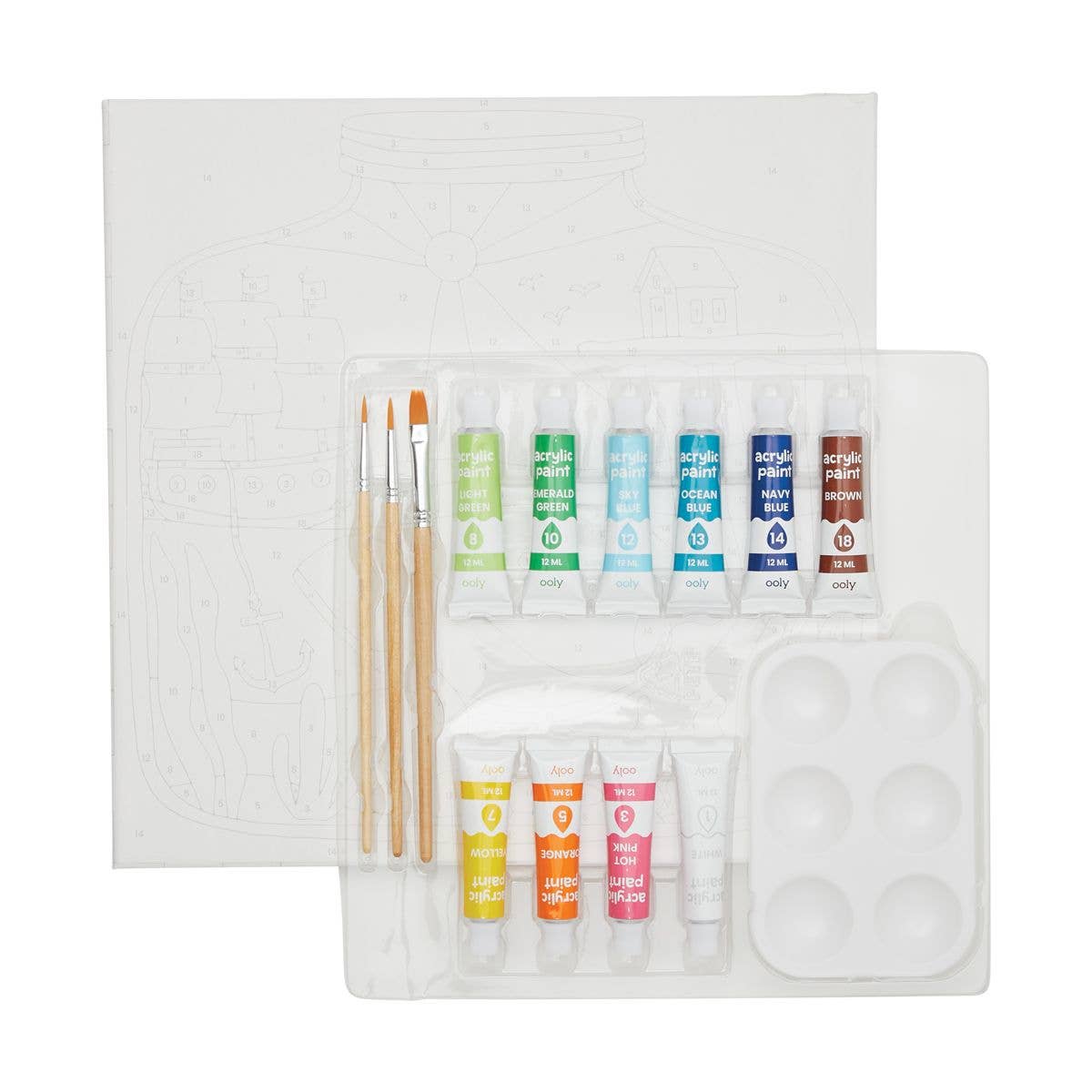 OOLY: Colorific Canvas Paint By Number Kit: Tiny Treasures