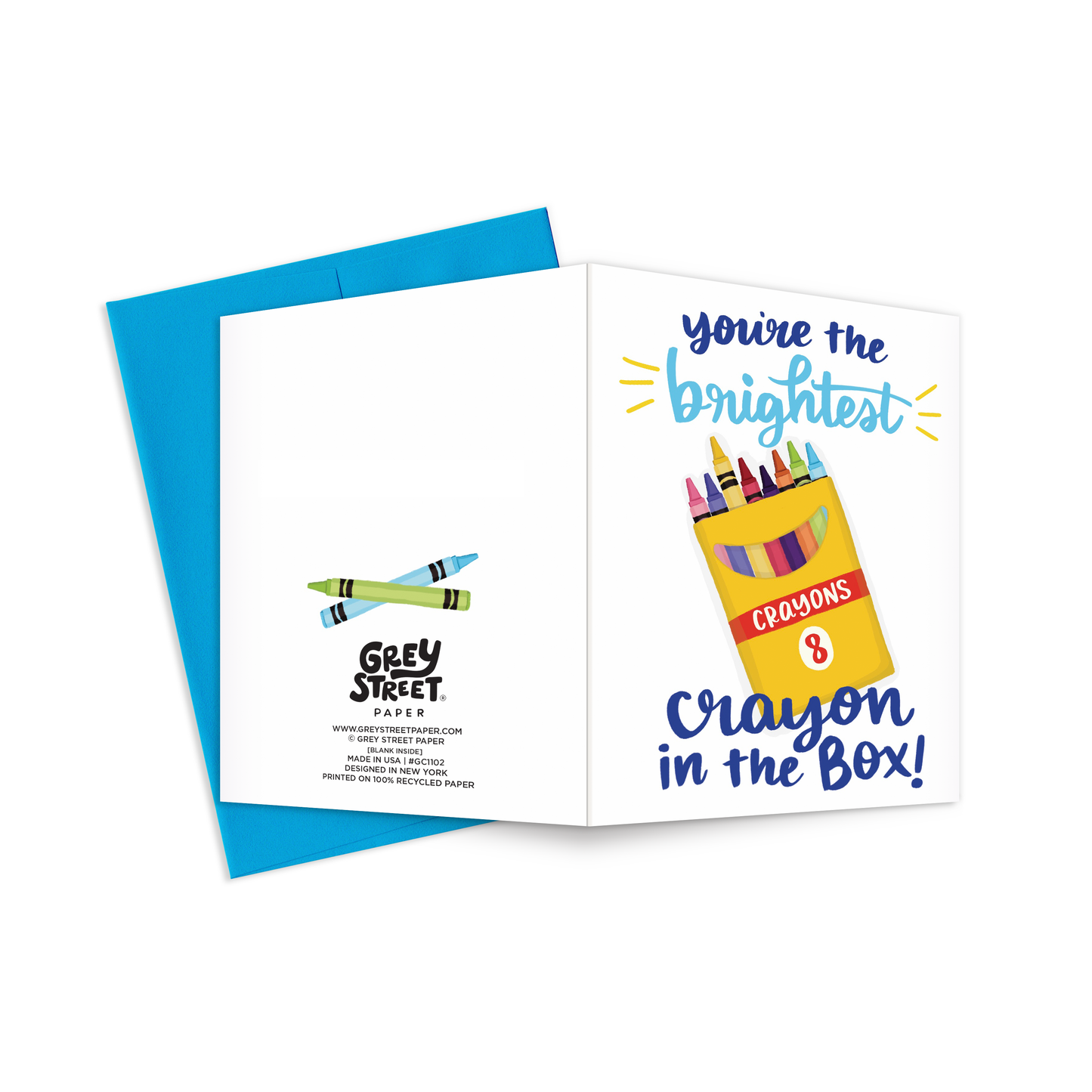 Grey Street Paper: Brightest Crayon Graduation Greeting Card