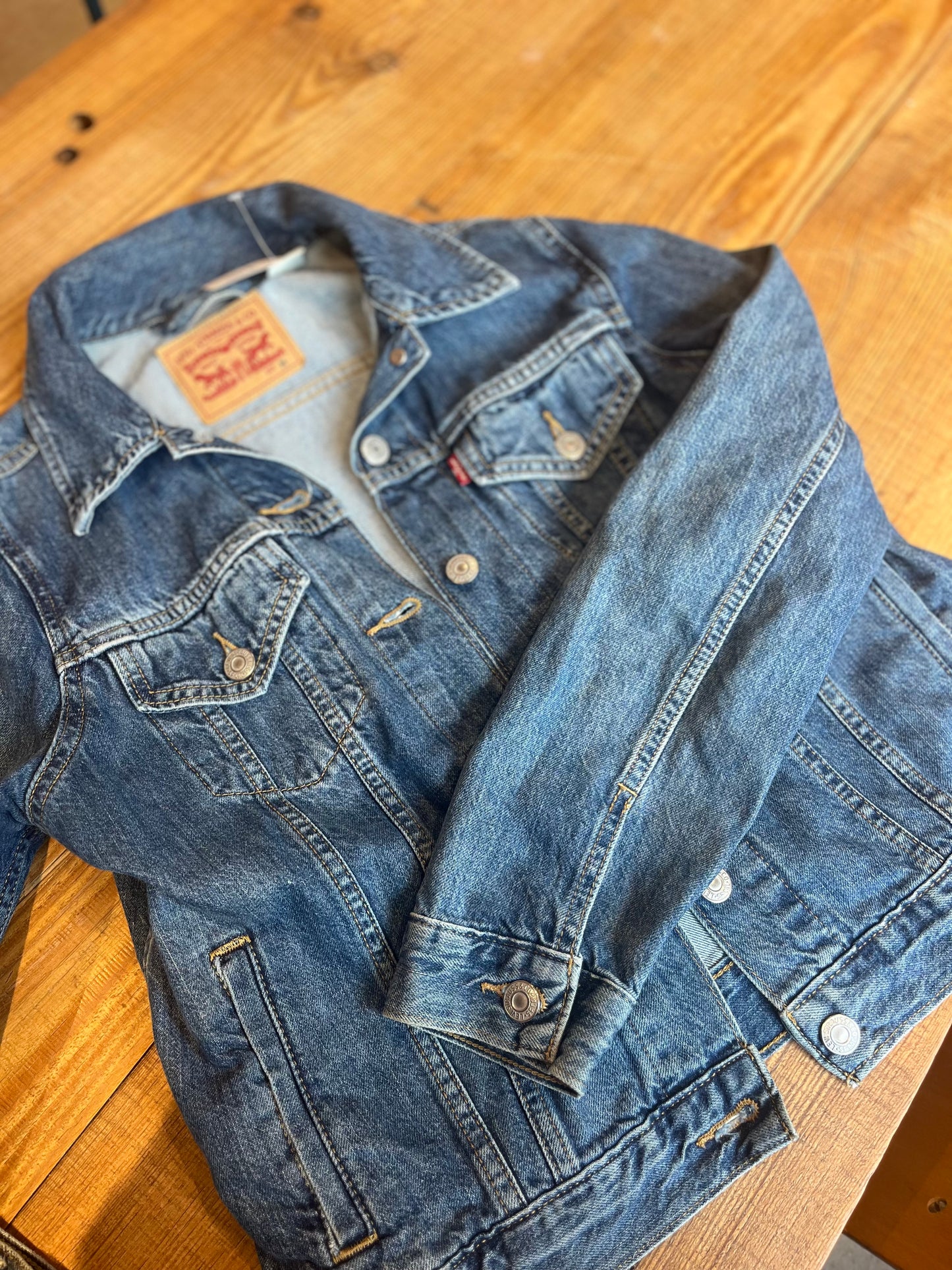 PRIDE DENIM JACKET ORANGE OMBRÉ