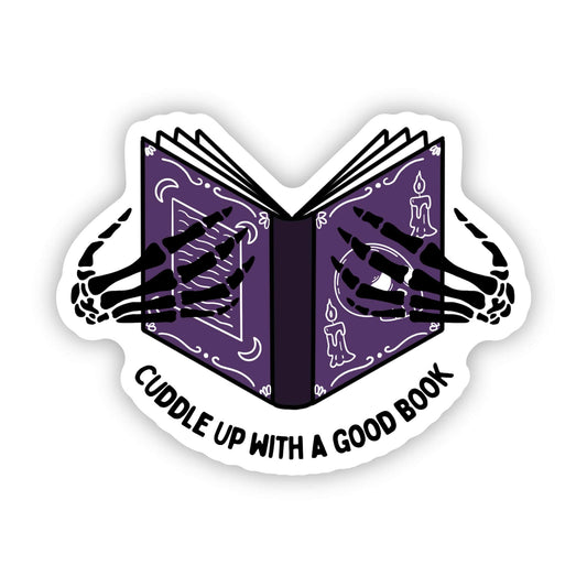 Big Moods: "Cuddle up with a good book" Halloween sticker