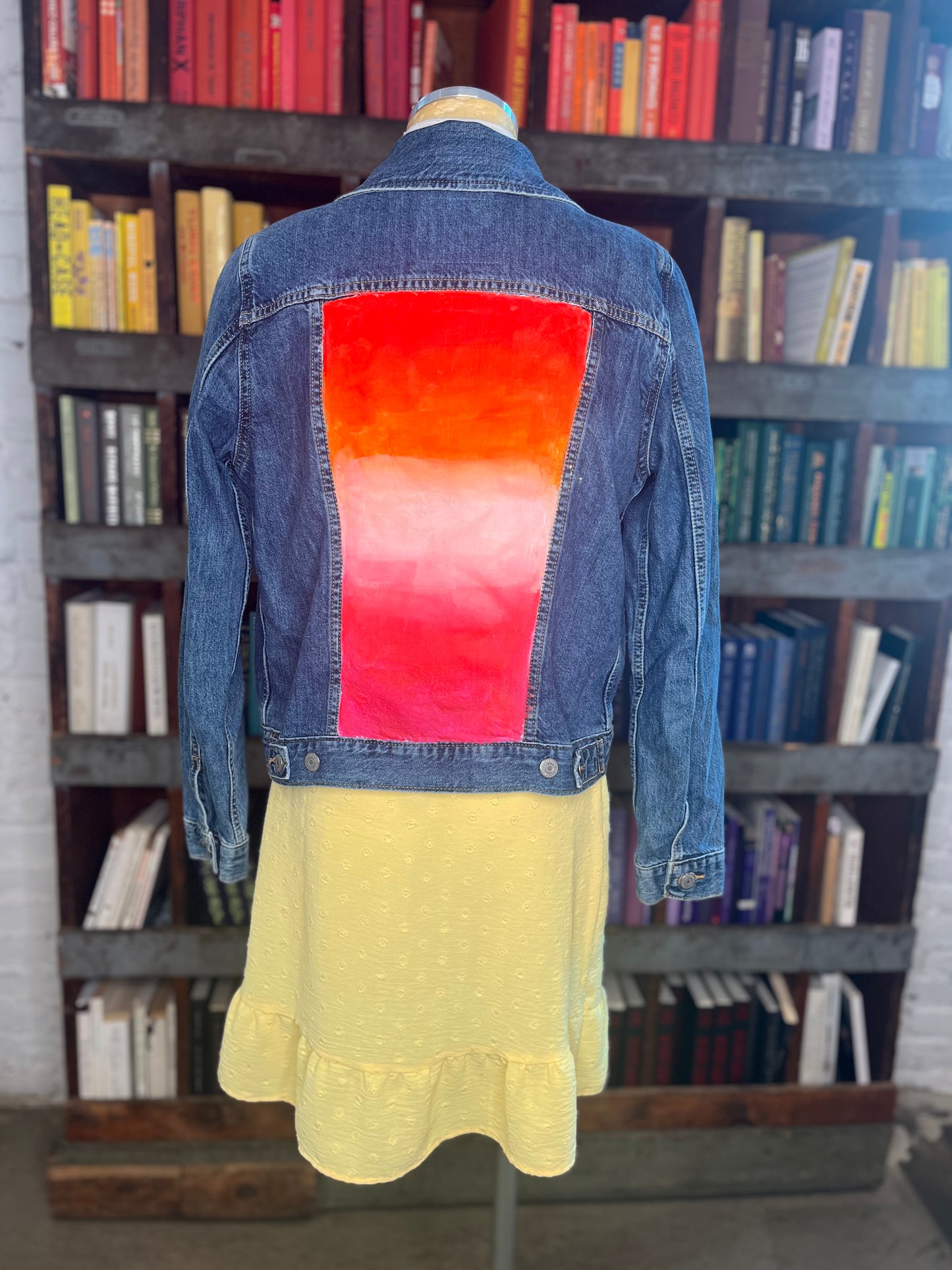 PRIDE DENIM JACKET ORANGE OMBRÉ