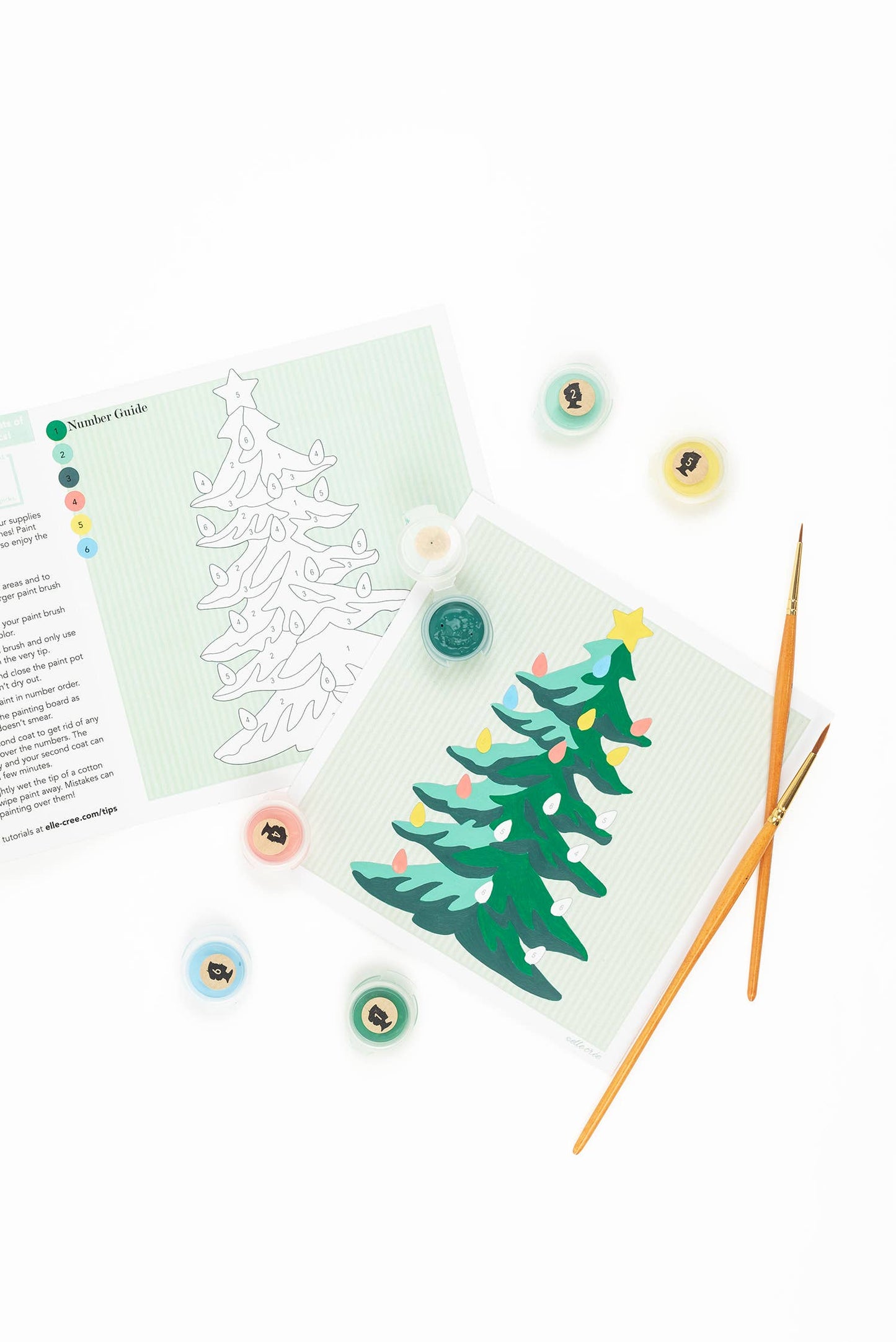 Elle Crée (She Creates): Christmas Tree MINI Paint-by-Number Kit