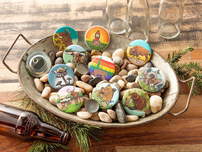 Two Little Fruits: Magnets | Bottle Openers |  UFO Abducting Sasquatch
